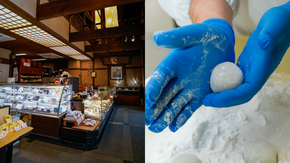 A shop and making mochi