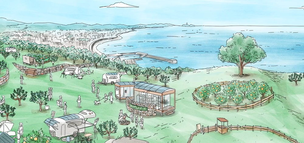 Hand-drawn landscape